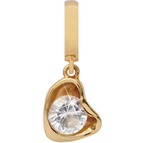 Image of Christina Collect Crystal Heart Drop forgyldt charm